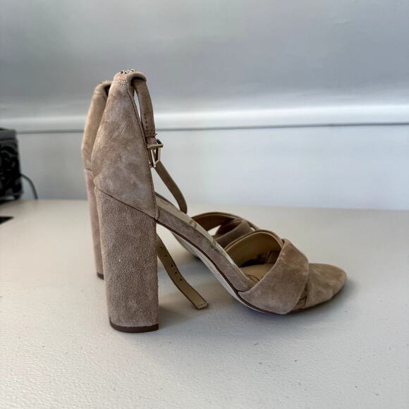 Sam Edelman Tan Beige Taupe Block Heels Women's Size 8 - Picture 2 of 5